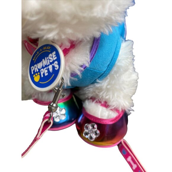 Build A Bear Pets White Cat Himalayan Persian 12” Plush Dress, Shoes & Leash - Picture 7 of 12